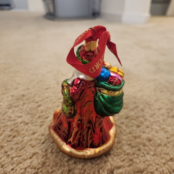 Vintage Waterford “Checking it Twice” Blown Glass Christmas Tree Ornament 6" - Picture 3 of 5